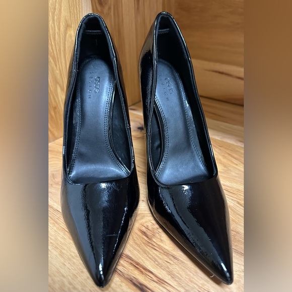 ASOS DESIGN Paphos pointed high heeled stiletto pumps in black patent NWT - Picture 7 of 11